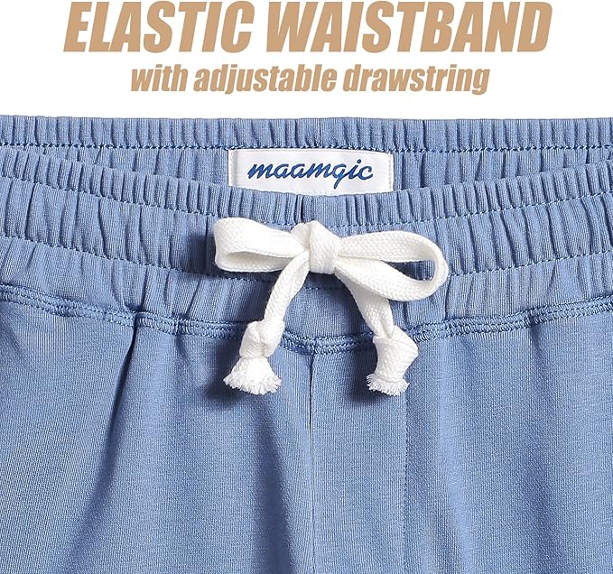 maamgic Mens Athletic Gym Shorts 5.5" Elastic Waist Casual Pajama Pocket Jogger Men Workout Short Pants