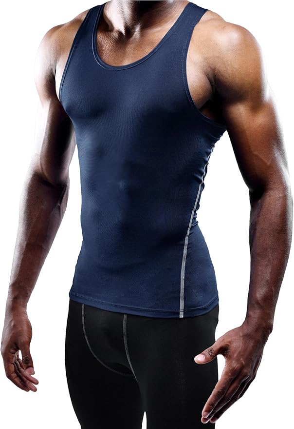 NELEUS Men's 3 Pack Dry Fit Compression Tank Top