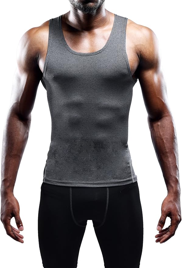 NELEUS Men's 3 Pack Dry Fit Compression Tank Top