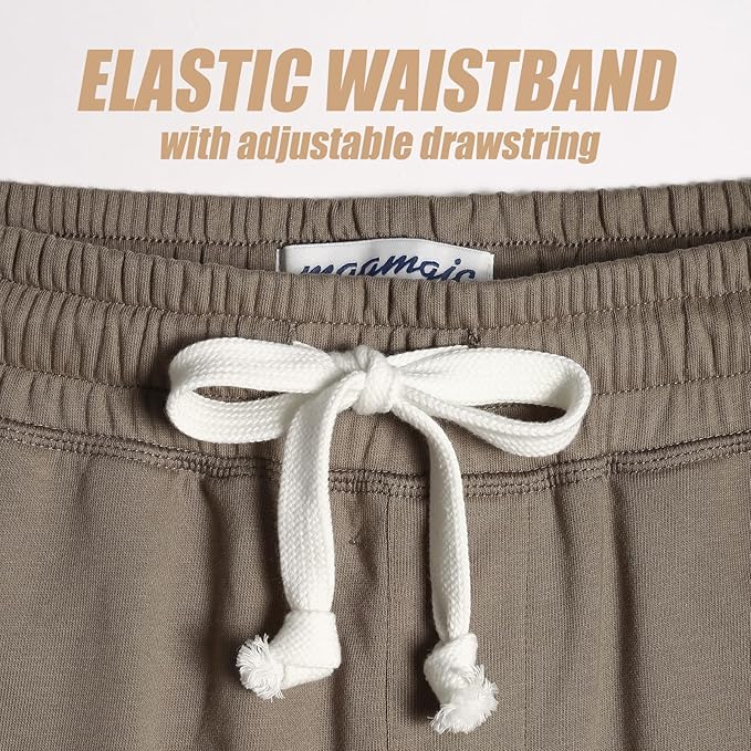 maamgic Mens Athletic Gym Shorts 5.5" Elastic Waist Casual Pajama Pocket Jogger Men Workout Short Pants