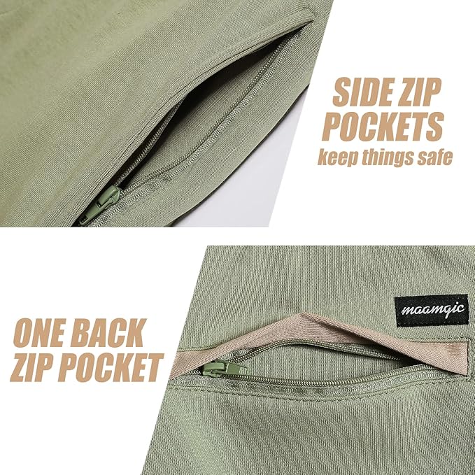 maamgic Mens Athletic Gym Shorts 5.5" Elastic Waist Casual Pajama Pocket Jogger Men Workout Short Pants