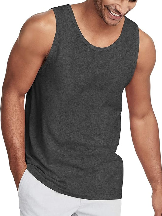 Hat and Beyond Mens Tank Top Soft Performance Boxing Gym Shirts Plain Muscle Tee