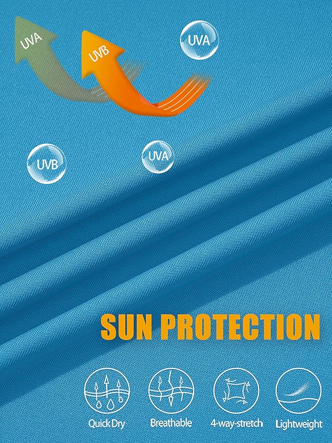 MAGCOMSEN Men's Hooded UPF 50+ Sun Protection T Shirts Long Sleeve Athletic Fishing Shirts Rash Guards