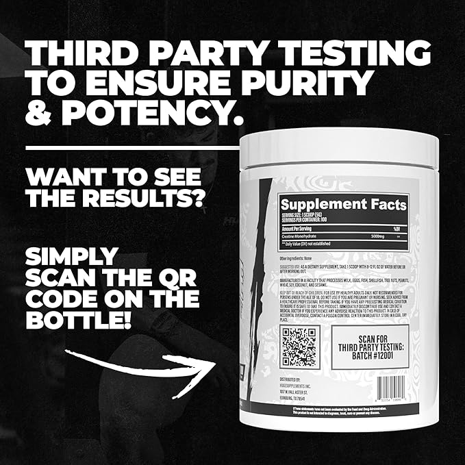 Pure Micronized Creatine Monohydrate Powder - Third Party Tested, 500 Grams, Micronized for Optimal Absorption, Clinically Dosed, No Additives, Unflavored & Easy to Mix (100 Servings)