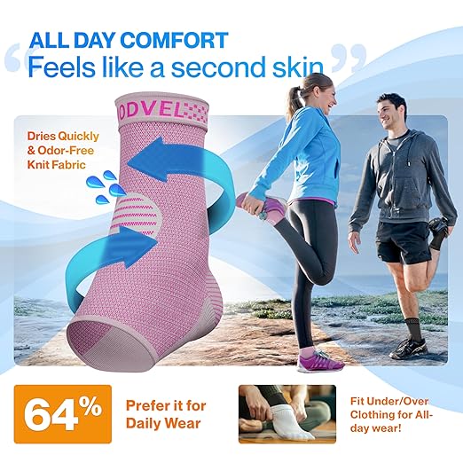 Modvel Foot & Ankle Brace Socks for Sprained Ankle Compression Sleeve - Foot Support for Women & Men - Tendonitis & Arthritis Ankle Brace Sports Running, Torn Ligaments & Women Stabilizing Ankle Wrap