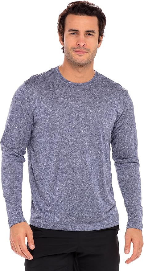 Men's Long Sleeve Moisture Wicking Athletic Shirts, Dry Fit Long Sleeve UV Protection Shirts Men for Workout, Running, Hiking