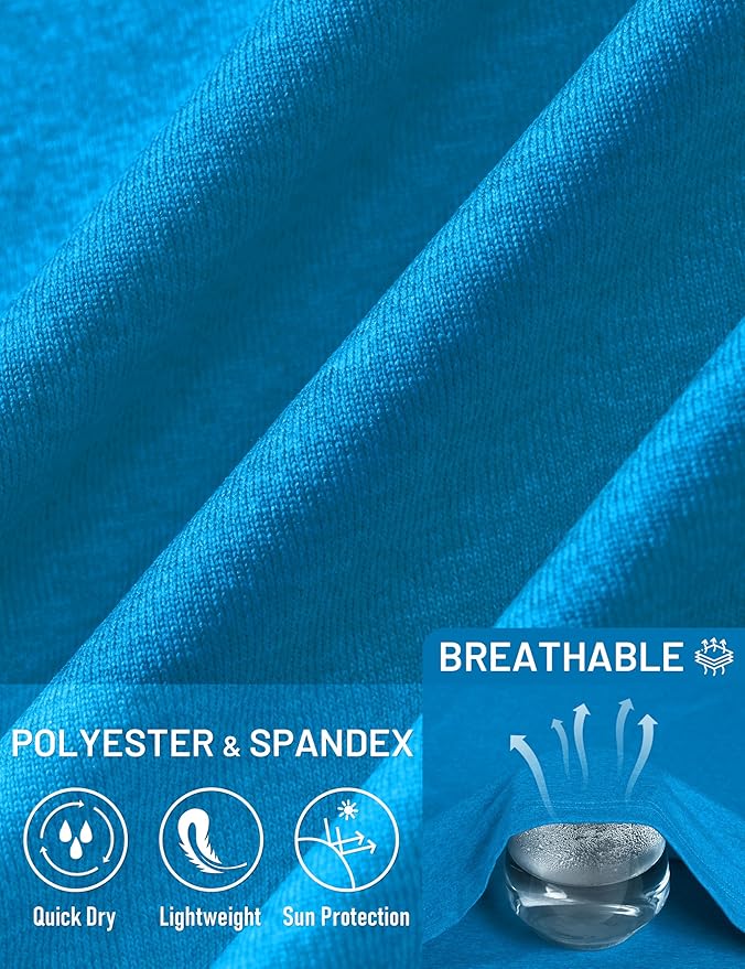 MAGCOMSEN Men's Hooded UPF 50+ Sun Protection T Shirts Long Sleeve Athletic Fishing Shirts Rash Guards