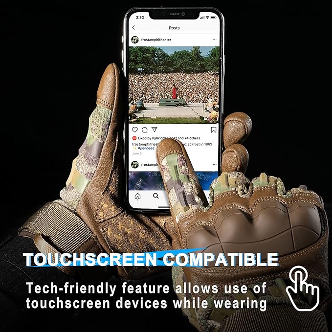 WTACTFUL Rubber Guard Tactical Gloves for Men Touchscreen Airsoft Motorcycle Hunting Outdoor