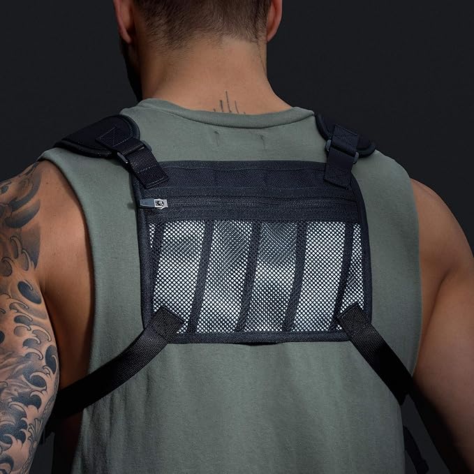 MVRK Water Resistant Chest Pack - Running Vest for Workouts, Running Phone Holder Extra Storage, Lightweight Running Pack