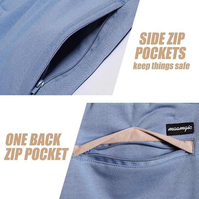 maamgic Mens Athletic Gym Shorts 5.5" Elastic Waist Casual Pajama Pocket Jogger Men Workout Short Pants