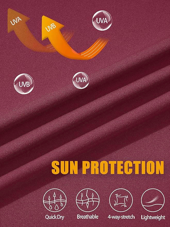 MAGCOMSEN Men's Hooded UPF 50+ Sun Protection T Shirts Long Sleeve Athletic Fishing Shirts Rash Guards