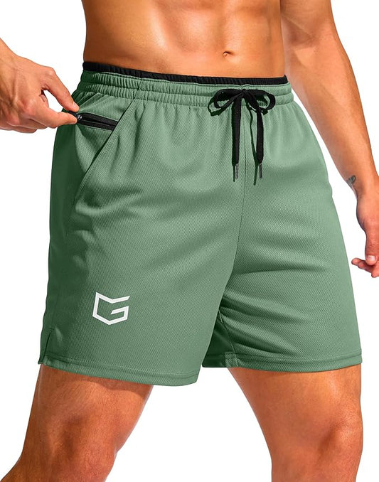 G Gradual Men's Running Athletic Shorts with Zipper Pocket 5"/ 7" Lightweight Quick Dry Gym Workout Shorts for Tennis Active