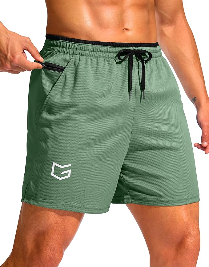 G Gradual Men's Running Athletic Shorts with Zipper Pocket 5"/ 7" Lightweight Quick Dry Gym Workout Shorts for Tennis Active