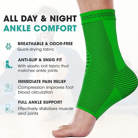 Modvel Foot & Ankle Brace Socks for Sprained Ankle Compression Sleeve - Plantar Fasciitis Relief Brace, Foot Support for pain Women & Men - Tendonitis & Arthritis Feet Sleeve, Stabilizing Ankles Wrap