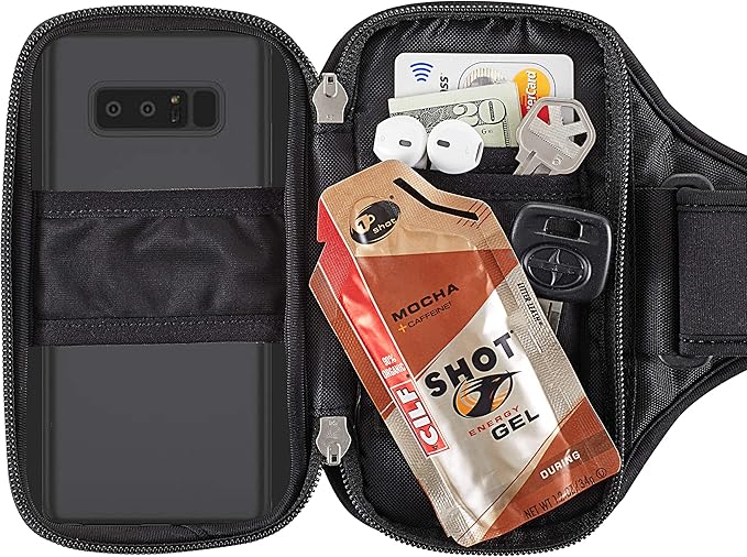 Sporteer Velocity V8 Running Armband - Compatible with iPhone 17/16/15 Pro Max, 16/15 Plus, 17/16/15 Pro, iPhone 17/16/15, Galaxy S25+, S24+, S23+, Pixel, & Many More Mobile Phones - FITS Cases