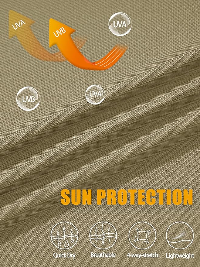 MAGCOMSEN Men's Hooded UPF 50+ Sun Protection T Shirts Long Sleeve Athletic Fishing Shirts Rash Guards