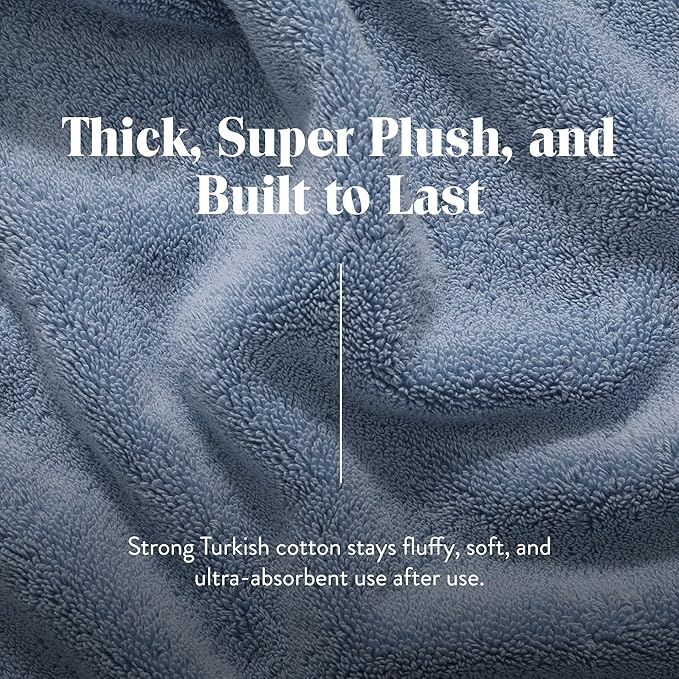 Brooklinen Super-Plush Turkish Cotton Bath Sheets Set of 2 Cotton, 820 GSM, Highly Absorbent, Machine Washable, Perfect for Home & Bathroom (40" x 65", Ocean Blue)
