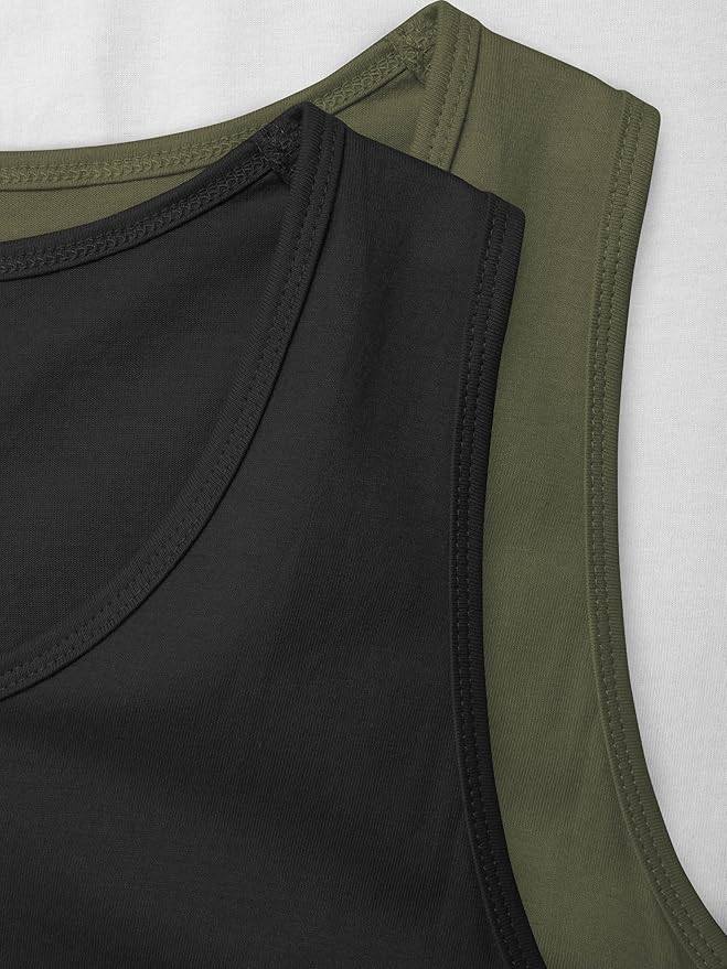 Hat and Beyond Mens Tank Top Soft Performance Boxing Gym Shirts Plain Muscle Tee