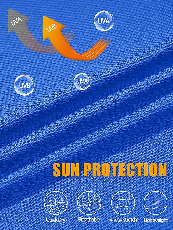 MAGCOMSEN Men's Hooded UPF 50+ Sun Protection T Shirts Long Sleeve Athletic Fishing Shirts Rash Guards