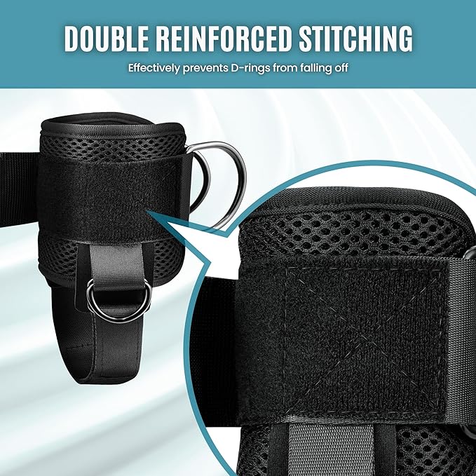 Ankle Straps for Cable Machine Woman, Balency Padded Ankle Strap for Cable Machine Kickback, Cable Ankle Attachment for Gym, Ankle Cuff, Kickback Ankle Strap for Glute Workout, Leg Extensions