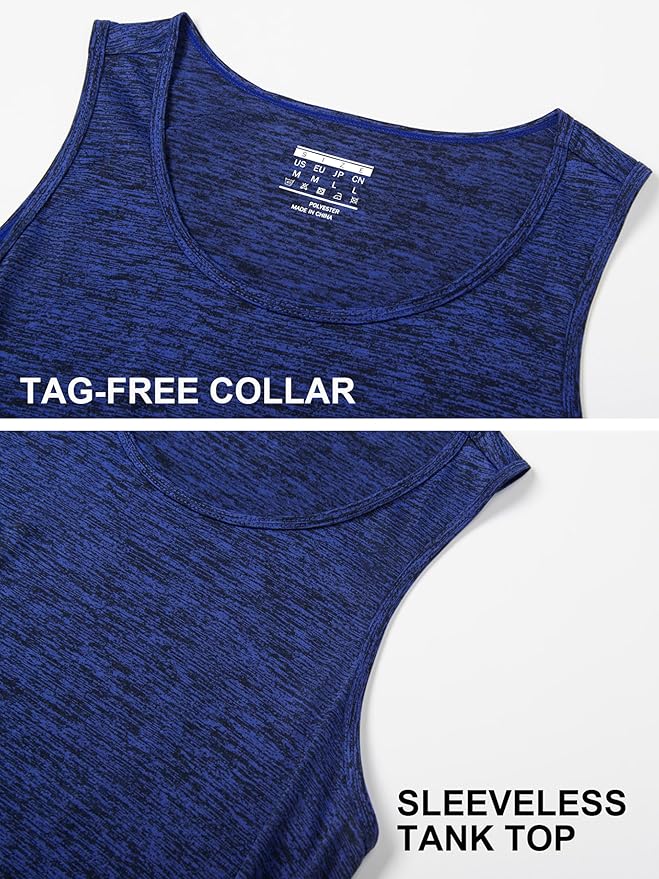 MAGCOMSEN Mens Workout Tank Tops Undershirt Cotton Muscle Athletic Sleeveless Shirts for Gym