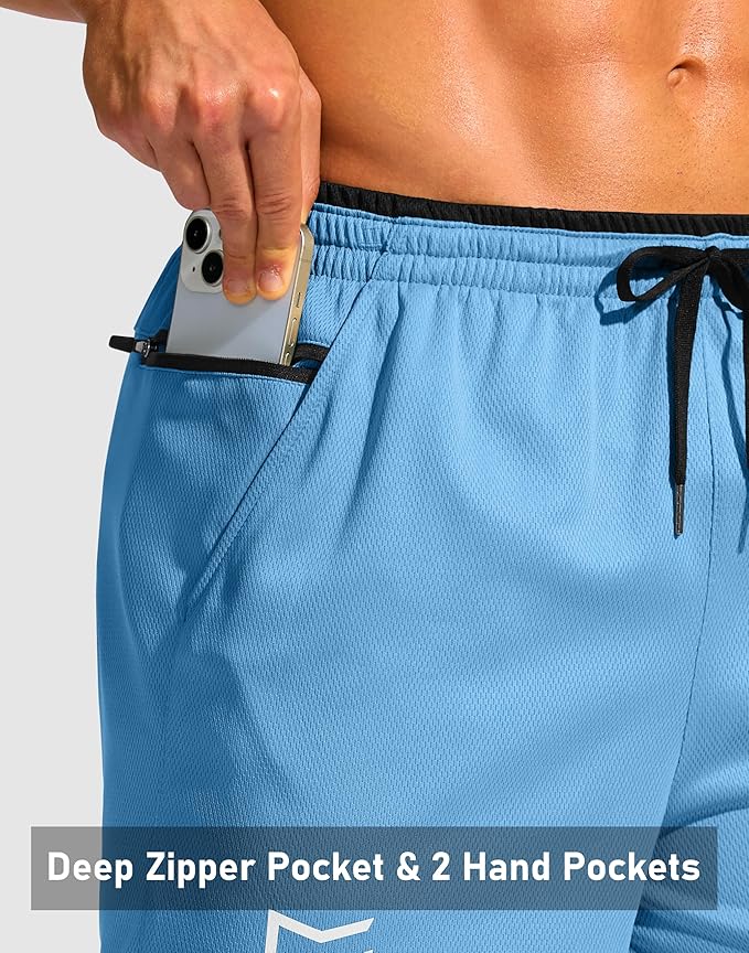 G Gradual Men's Running Athletic Shorts with Zipper Pocket 5"/ 7" Lightweight Quick Dry Gym Workout Shorts for Tennis Active