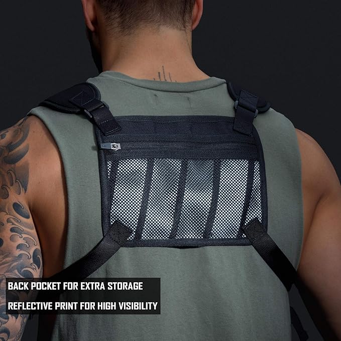 MVRK Water Resistant Chest Pack - Running Vest for Workouts, Running Phone Holder Extra Storage, Lightweight Running Pack