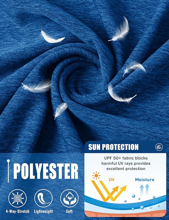 MAGCOMSEN Men's Long Sleeve Shirts UPF 50+ UV Sun Protection Athletic Shirts for Hiking Running Workout Rash Guard