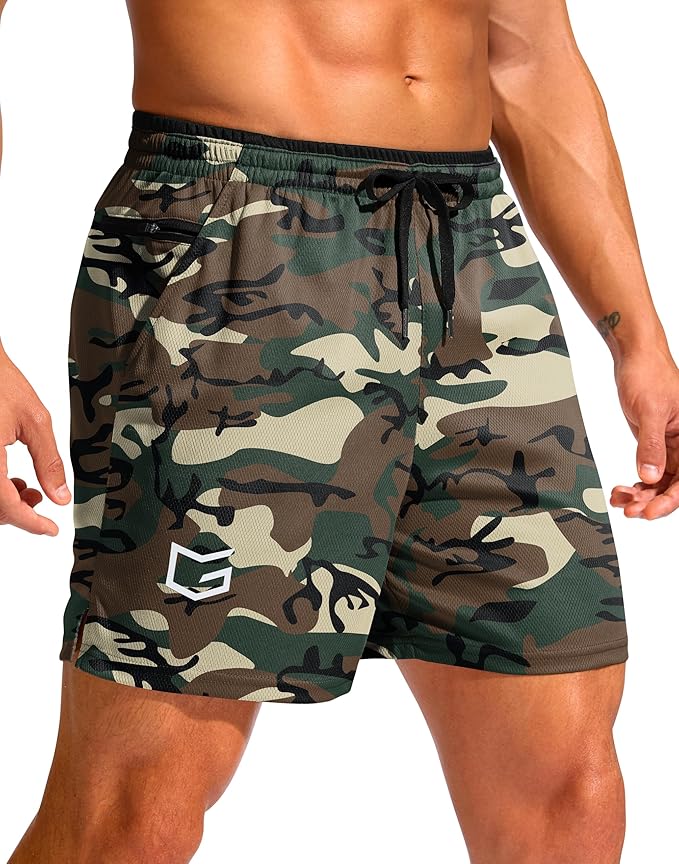 G Gradual Men's Running Athletic Shorts with Zipper Pocket 5"/ 7" Lightweight Quick Dry Gym Workout Shorts for Tennis Active