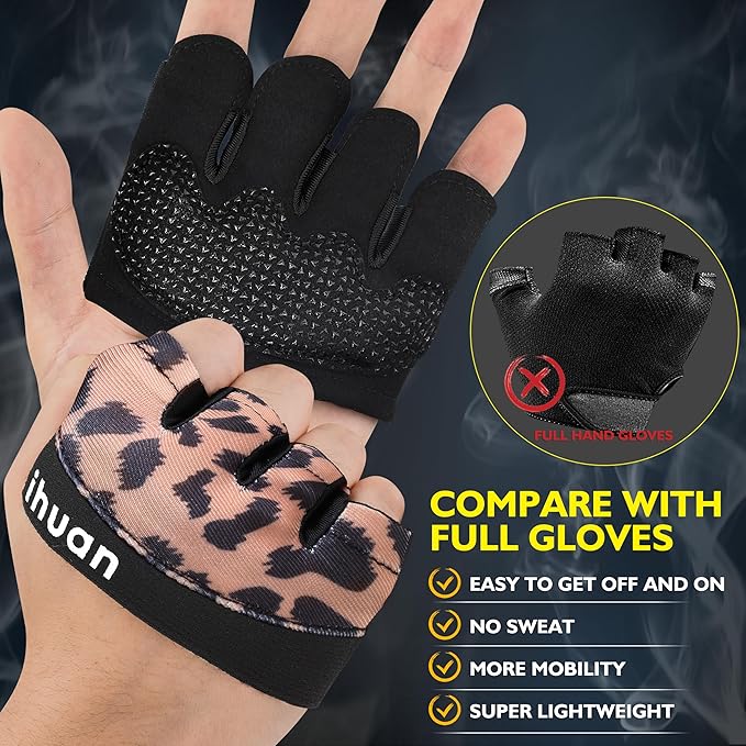 ihuan New Weight Lifting Gym Workout Gloves Men & Women, Great for Weightlifting, Exercise, Training, Fitness