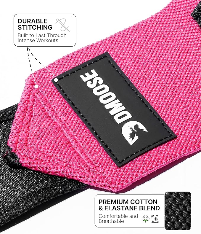 DMoose Fitness Wrist Wraps for Weightlifting 18" - Heavy Duty Gym Wrap with Hand Thumb Loop for Support & Pain Relief, USPA Approved Powerlifting, Weight Lifting Wrist Straps for Men & Women Work Out