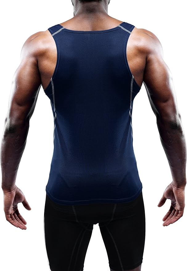 NELEUS Men's 3 Pack Dry Fit Compression Tank Top