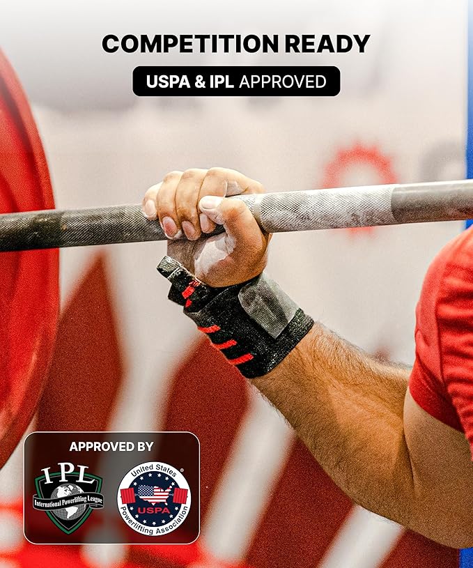 DMoose Fitness Wrist Wraps for Weightlifting 18" - Heavy Duty Gym Wrap with Hand Thumb Loop for Support & Pain Relief, USPA Approved Powerlifting, Weight Lifting Wrist Straps for Men & Women Work Out