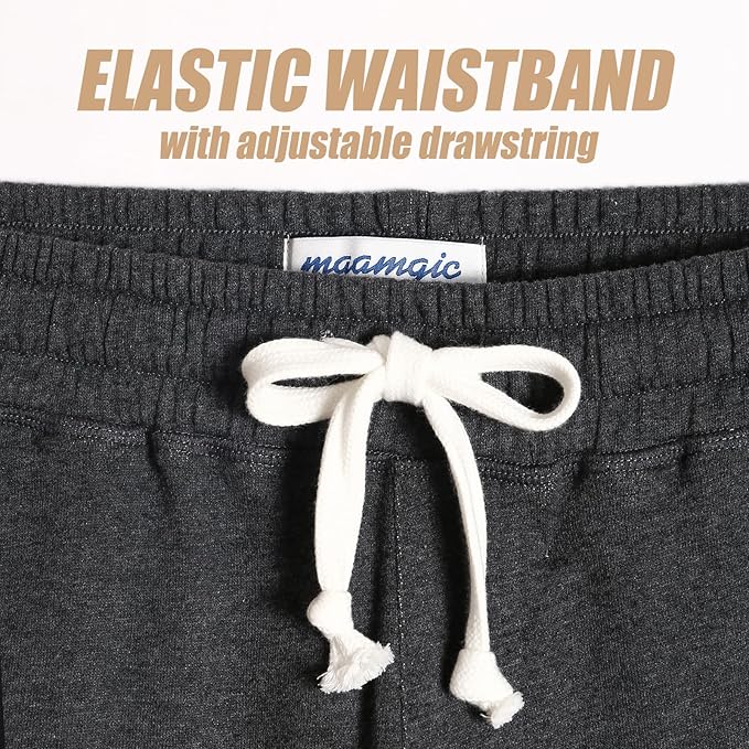 maamgic Mens Athletic Gym Shorts 5.5" Elastic Waist Casual Pajama Pocket Jogger Men Workout Short Pants