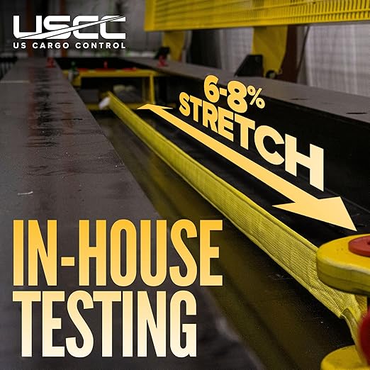 US Cargo Control Nylon Lifting Sling with Wear Pads 2" x 6', 2-Ply Eye to Eye Slings (Made in USA) - 4,960 LBS Choker, 6,200 LBS Vertical, 12,400 LBS Basket Capacity - Lift Straps for Lifting