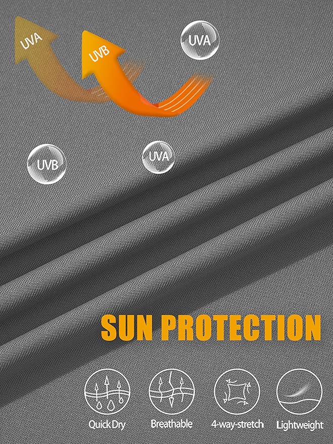 MAGCOMSEN Men's Hooded UPF 50+ Sun Protection T Shirts Long Sleeve Athletic Fishing Shirts Rash Guards