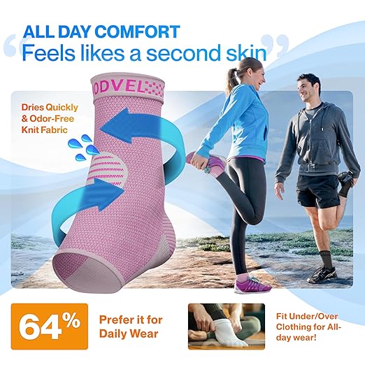 Modvel Foot & Ankle Brace Socks for Sprained Ankle Compression Sleeve - Foot Support for Women & Men - Tendonitis & Arthritis Ankle Brace Sports Running, Torn Ligaments & Women Stabilizing Ankle Wrap