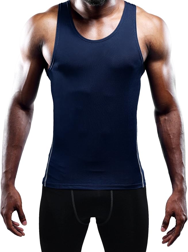 NELEUS Men's 3 Pack Dry Fit Compression Tank Top
