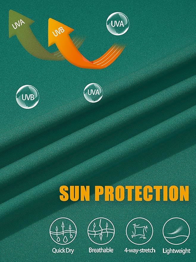 MAGCOMSEN Men's Hooded UPF 50+ Sun Protection T Shirts Long Sleeve Athletic Fishing Shirts Rash Guards