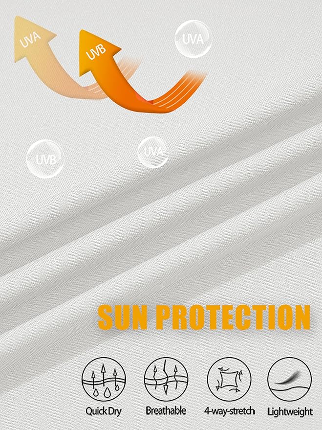 MAGCOMSEN Men's Hooded UPF 50+ Sun Protection T Shirts Long Sleeve Athletic Fishing Shirts Rash Guards