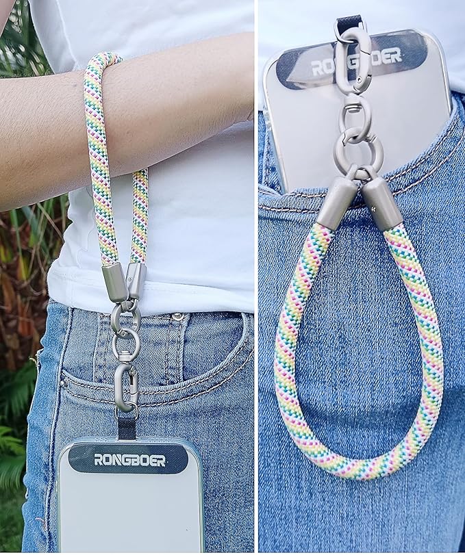 Premium Phone Lanyard for iPhone&Android-Stylish Unisex Wrist Strap with Alloy Metal Hook&Reinforced Polyester-R14