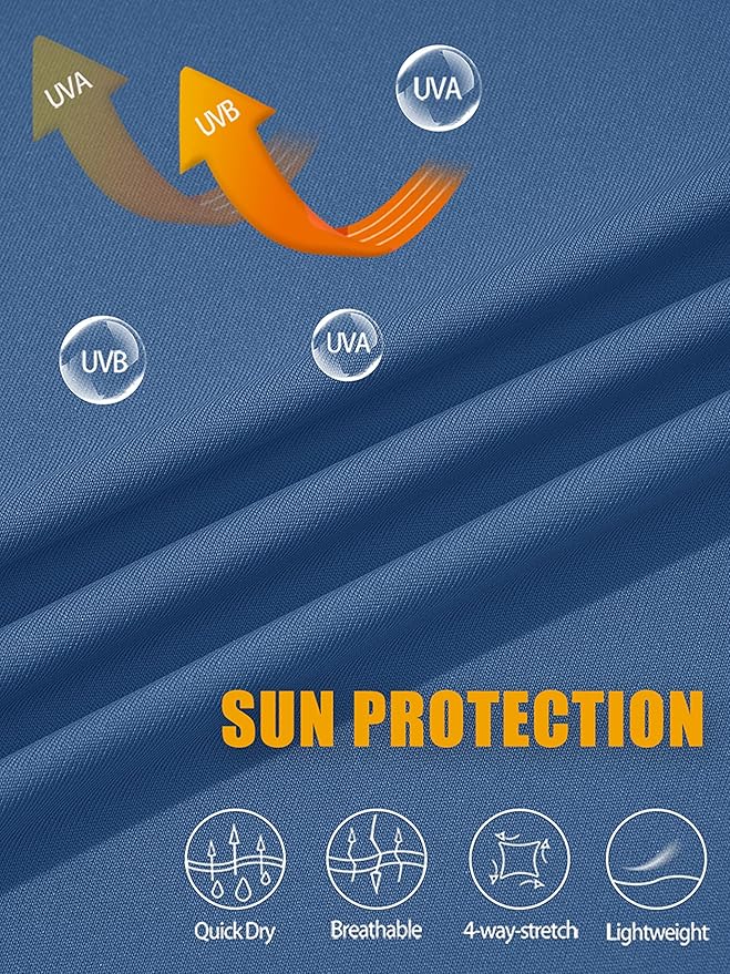 MAGCOMSEN Men's Hooded UPF 50+ Sun Protection T Shirts Long Sleeve Athletic Fishing Shirts Rash Guards