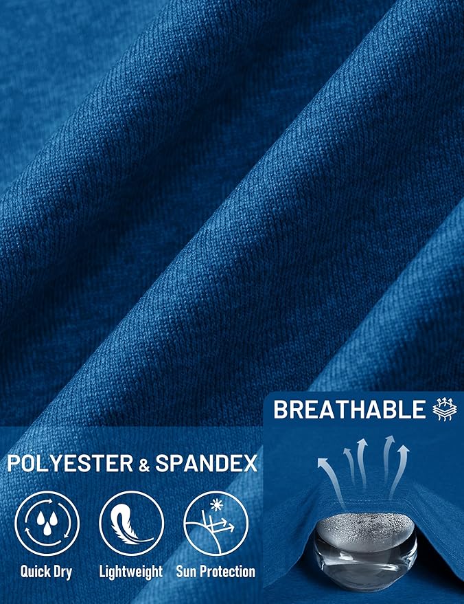 MAGCOMSEN Men's Hooded UPF 50+ Sun Protection T Shirts Long Sleeve Athletic Fishing Shirts Rash Guards