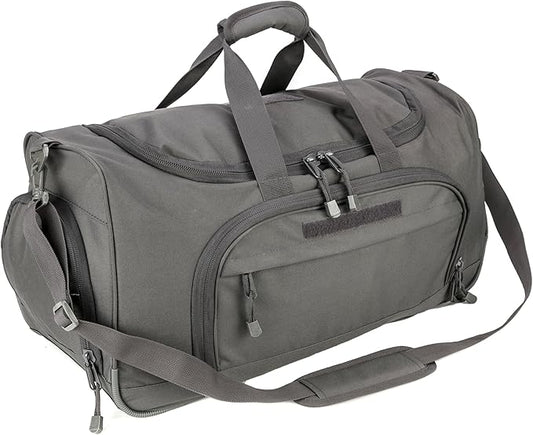 HYKING Gym Bag for Women & Men Tactical Duffle Military Weekender Work Out Lightweight Waterproof Sports Tote Shoe Pocket Gray