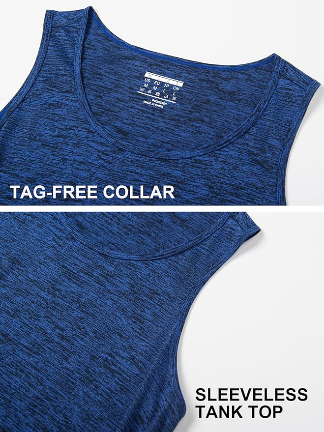 MAGCOMSEN Mens Workout Tank Tops Undershirt Cotton Muscle Athletic Sleeveless Shirts for Gym