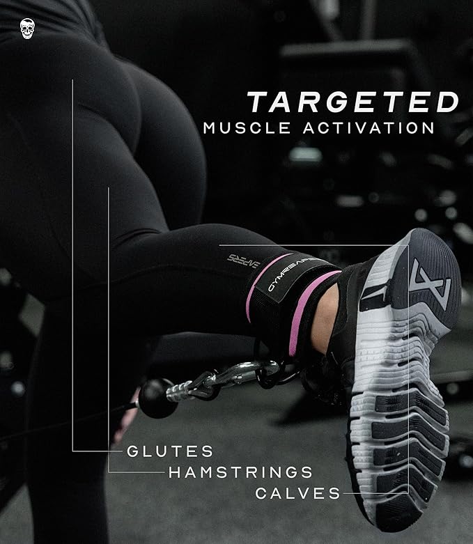 Gymreapers Ankle Straps For Cable Machine Kickbacks, Glute Workouts, Lower Body Exercises - Adjustable Leg Straps with Neoprene Padding