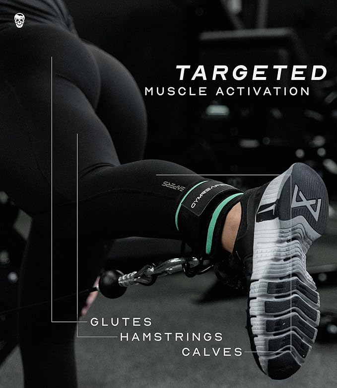 Gymreapers Ankle Straps For Cable Machine Kickbacks, Glute Workouts, Lower Body Exercises - Adjustable Leg Straps with Neoprene Padding