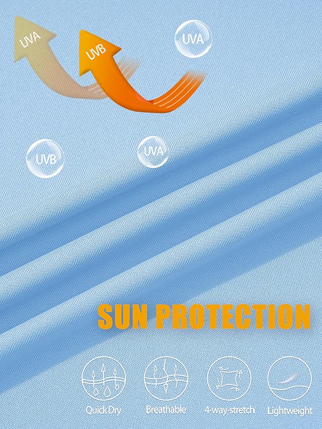 MAGCOMSEN Men's Hooded UPF 50+ Sun Protection T Shirts Long Sleeve Athletic Fishing Shirts Rash Guards