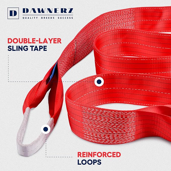Heavy Duty Equipment Lifting Strap 11000 lbs Vertical WLL 16 ft - Polyester Lifting Sling for Hoist, Crane, Boat (5.9" x 16')