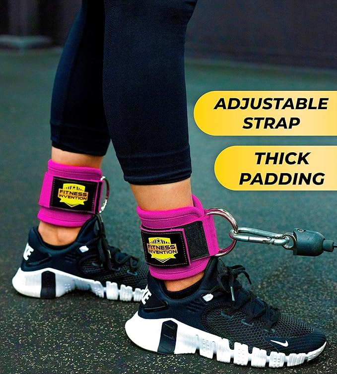 Ankle Straps for Cable Machines (Pair) – Adjustable Padded Ankle Cuffs for Glute & Leg Workouts – Kickbacks, Leg Extensions, Hip Abductors & Lower Body Exercises
